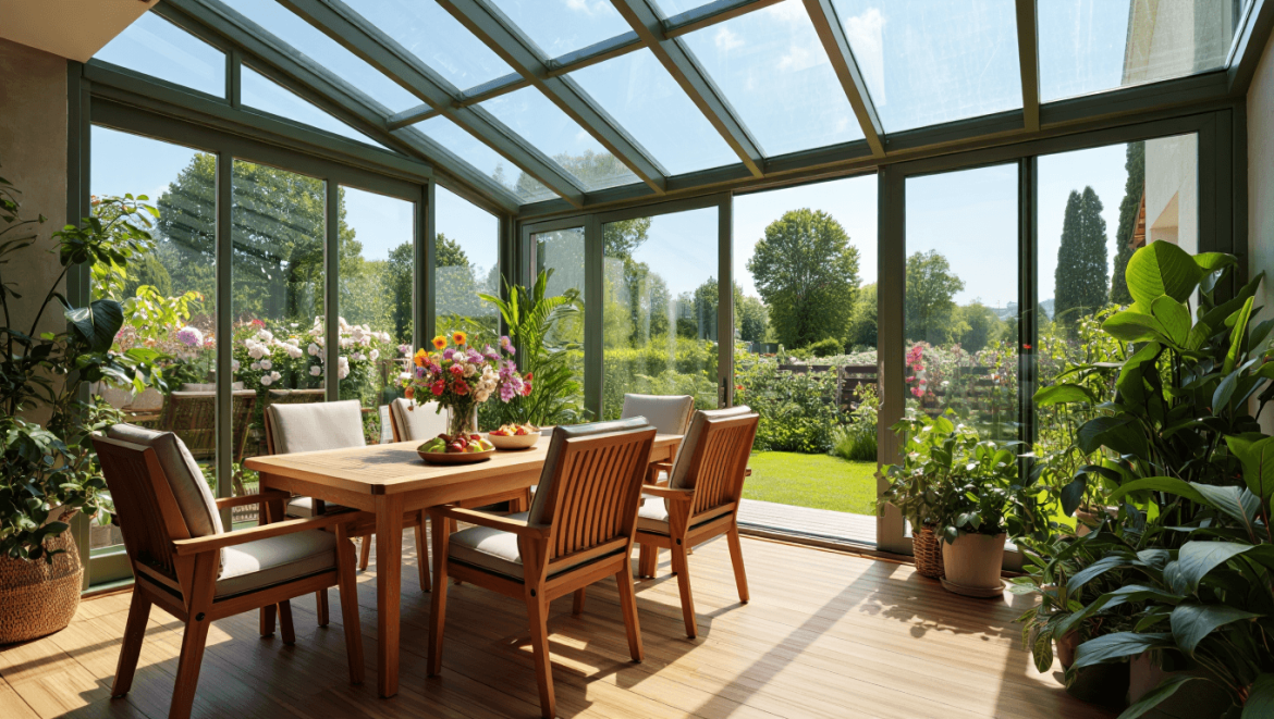 Véranda moderne extension maison lumineuse rénovation par architecte intérieur Grenoble